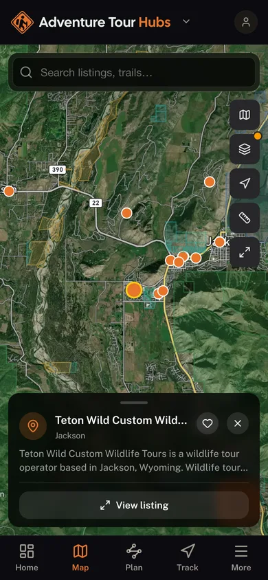 A listing open on the map in the GoHubs app